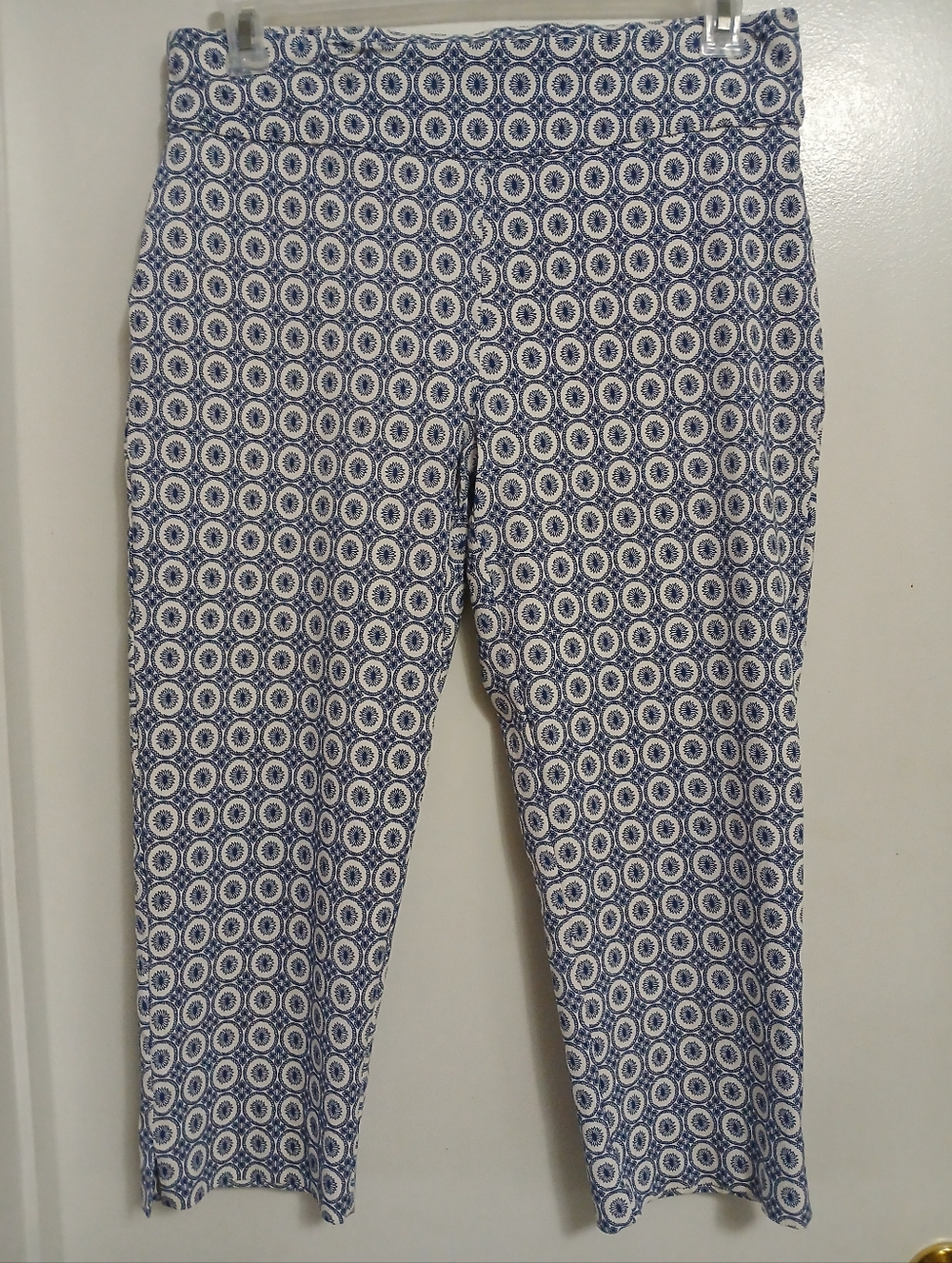 Zac And Rachel Womens Pull On Ankle pants 14 Color Blue White